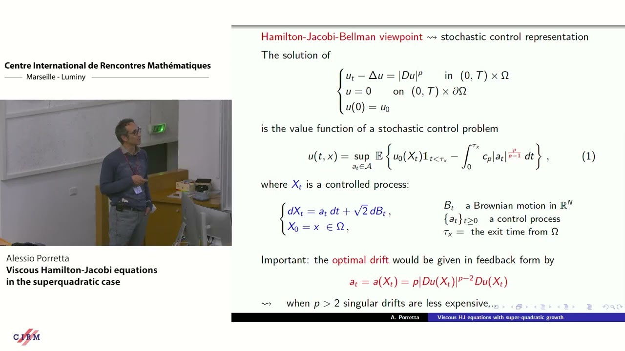 Viscous Hamilton Jacobi Equations In The Superquadratic Case Video Carmin Tv