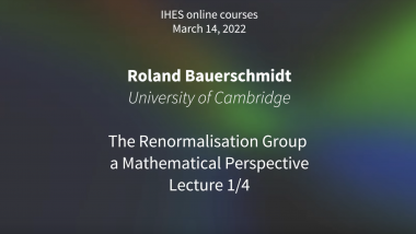 Roland Bauerschmidt - The Renormalisation Group - a Mathematical Perspective