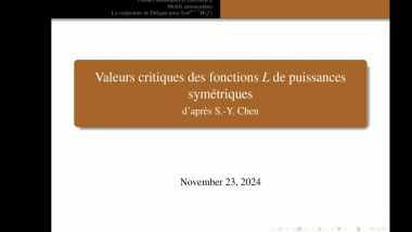 [1229] Valeurs critiques des fonctions $L$ de puissances symétriques de formes modulaire