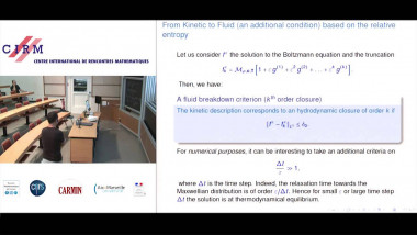 On hybrid method for rariefied gas dynamics : Boltzmann vs. Navier-Stokes models