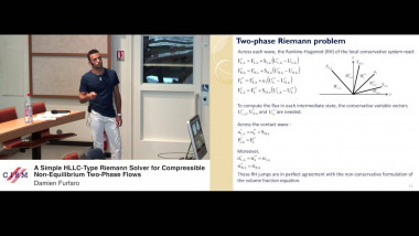 A simple HLLC-type Riemann solver for compressible non-equilibrium two-phase flows