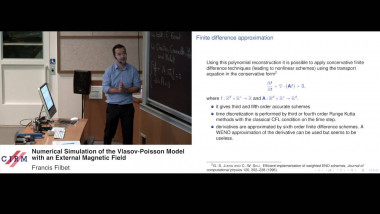 Numerical simulation of the Vlasov-Poisson model with an external magnetic field