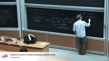Singularity formation in semilinear dispersing / parabolic problem