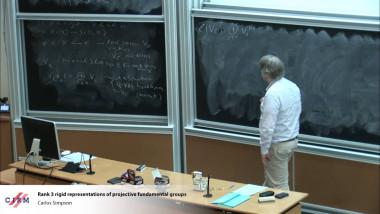 Rank 3 rigid representations of projective fundamental groups