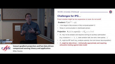 Inexact gradient projection and fast data driven compressed sensing: theory and application