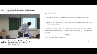 Construction of lattices defining fake projective planes - Lecture 4