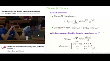 Finite volume methods, dissipative problems and long time behavior - Part 3 : Finite volume methods and long time behavior