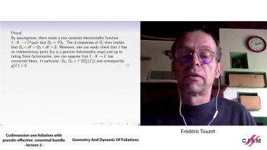 Codimension one foliation with pseudo-effective conormal bundle - lecture 2