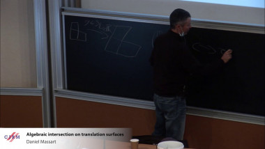 Algebraic intersection on translation surfaces