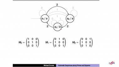 (Logarithmic) densities for automatic sequences along primes and squares