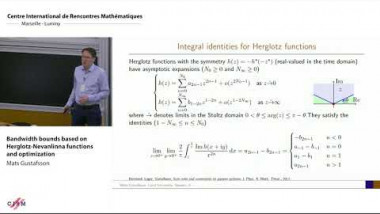 Bandwidth bounds based on Herglotz-Nevanlinna functions and optimization