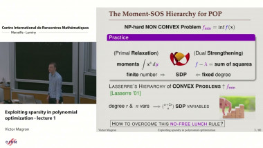 Exploiting sparsity in polynomial optimization - lecture 1
