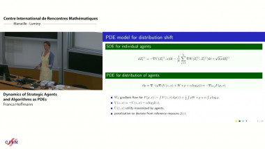 Dynamics of strategic agents and algorithms as PDEs