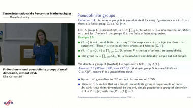Finite-dimensional pseudofinite groups of small dimension, without CFSG