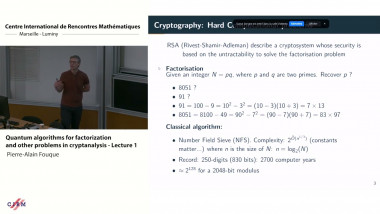 Quantum algorithms for factorization and other problems in cryptanalysis - lecture 1