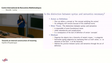 Towards an internal construction of meaning