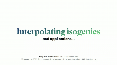 Interpolating isogenies