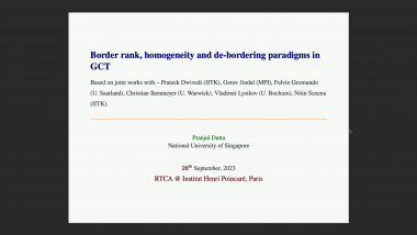 Border rank, homogeneity and de-bordering paradigms in GCT