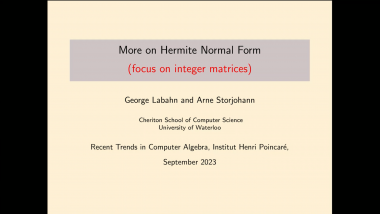 Efficient algorithms for integer and polynomial matrices - Part 5: More on Hermite Normal Form (focus on integer matrices)