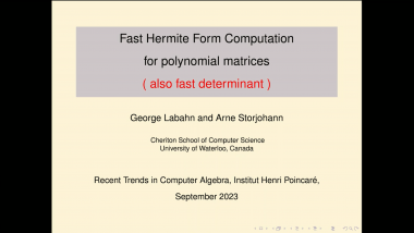 Efficient algorithms for integer and polynomial matrices - Part 6: Fast Hermite Form Computation for polynomial matrices (also fast determinant)