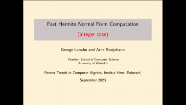 Efficient algorithms for integer and polynomial matrices - Part 7: Fast Hermite Normal Form Computation (integer case)