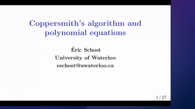 Coppersmith’s algorithm and polynomial equations