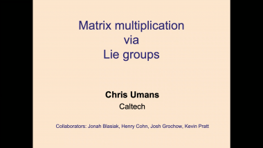Matrix multiplication via Lie groups