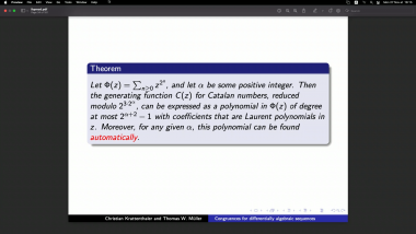 A generating function method for the determination of differentially algebraic integer sequences modulo prime powers - Part 2