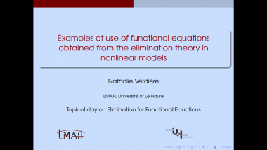 Examples of use of functional equations obtained from the elimination theory in nonlinear