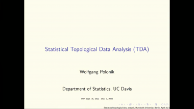 Statistical Topological Data Analysis - Part 1