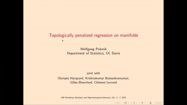 Topologically penalized regression on manifolds