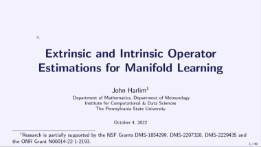 Extrinsic and Intrinsic Operator Estimations for Manifold Learning