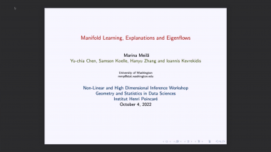 Manifold Learning, Explanations and Eigenflows - Part 1