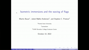 Isometric immersions and the waving of flags