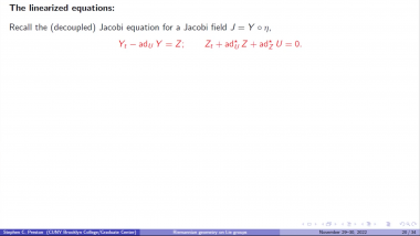 Riemannian Geometry on Lie Groups - Part 4