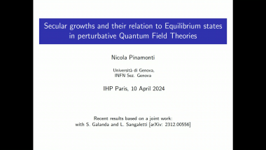 Secular growths and their relation to Equilibrium states in perturbative Quantum Field Theories