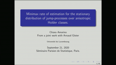 Minimax rate of estimation for the stationary distribution of jump-processes over anisotropic Holder classes