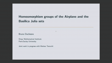 Homeomorphism groups of the Airplane and the Basilica Julia sets
