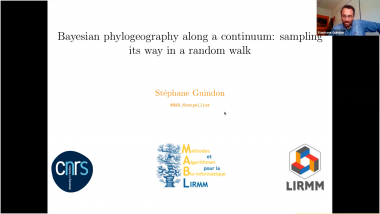 Bayesian phylogeography along a continuum: sampling its way in a random walk
