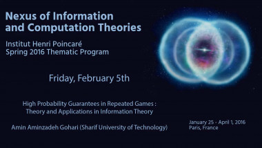 High Probability Guarantees in Repeated Games: Theory and Applications in Information Theory