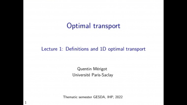 Optimal Transport - Part 1