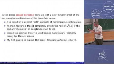 Some Perspectives on Eisenstein Series (1/2)