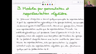 Théorie de la représentation des groupes finis (4/26)
