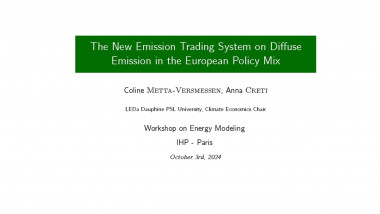 The New Emission Trading System on Diffuse Emission in the European Policy Mix