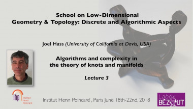 Lecture 3 - Algorithms and complexity in the theory of knots and manifolds