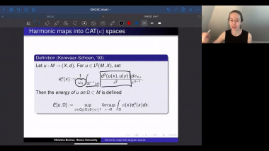 Harmonic maps to metric spaces and applications