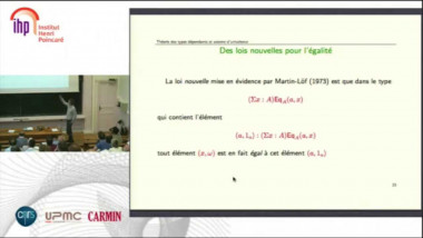 [1085] Théorie des types dépendants et axiome d'univalence