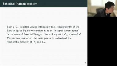 Spherical Plateau problem and applications