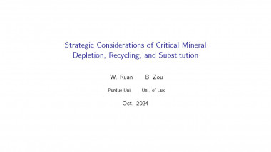 Strategic Considerations of Critical Mineral Depletion, Recycling, and Substitution
