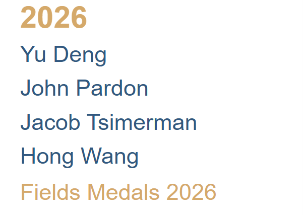 Fields Medallists - 2026